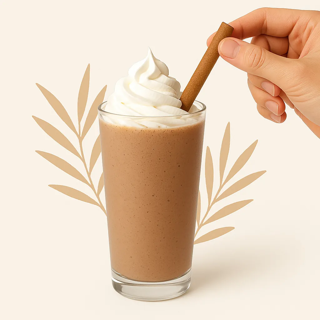 Snaxtic edible straws in a cold drink